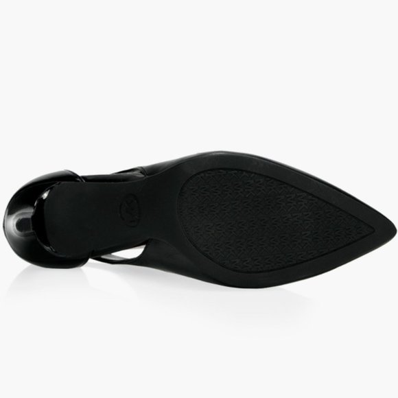 NEW Michael Kors Women Cersei Black Stiletto Patent Texture Block Cut Out Pumps - Picture 4 of 4